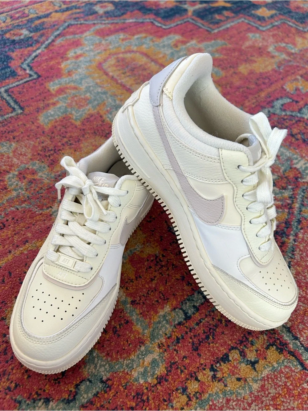 Nike | Women’s Pale Yellow/Lavender Air Force 1 Low-Top Platform Sneakers Sz 8.5